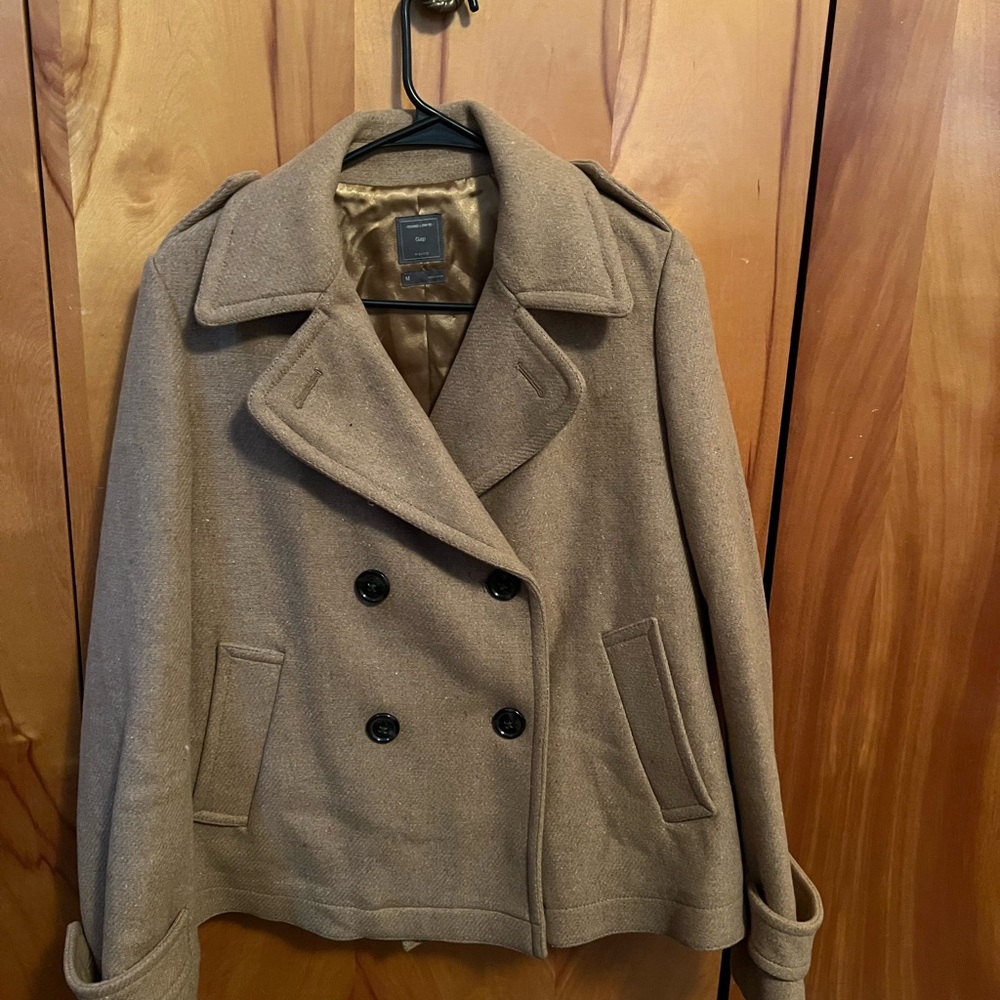 GAP Camel Utility Jacket with Wide Lapels